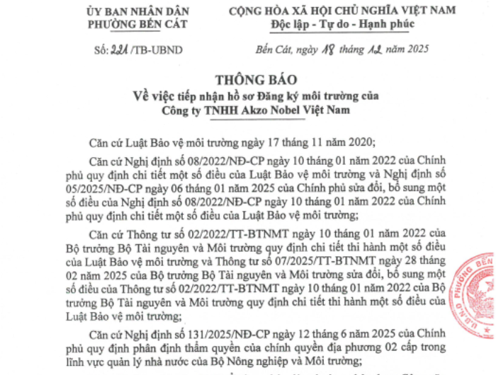 Đăng ký môi trường